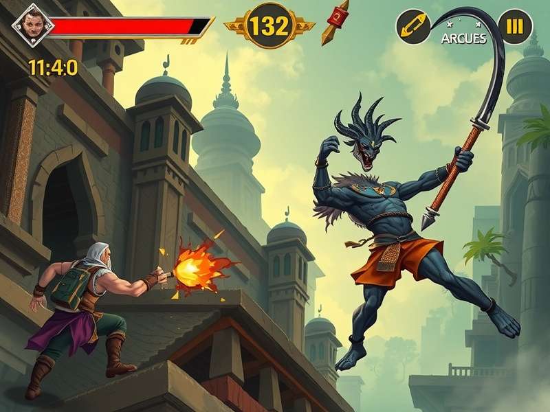Banjara Bandit game screenshot showing a character exploring ancient ruins